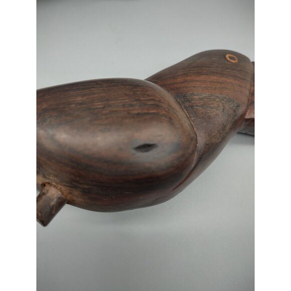 Vintage 12" Toucan Carved Wood Folk Art Sculpture, Two Pieces, MCM Bird Parrot - Picture 10 of 16